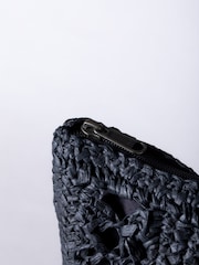 Lakeland Leather Black Nita Straw Tote Bag - Image 2 of 5
