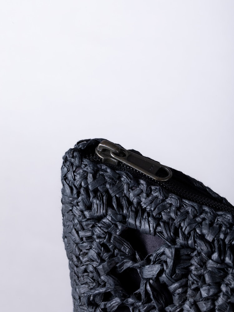 Lakeland Leather Black Nita Straw Tote Bag - Image 2 of 5