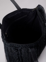 Lakeland Leather Black Nita Straw Tote Bag - Image 4 of 5