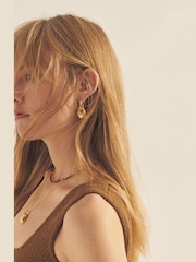 Anni Lu Gold Tone Plated Pebble Earrings - Image 3 of 3