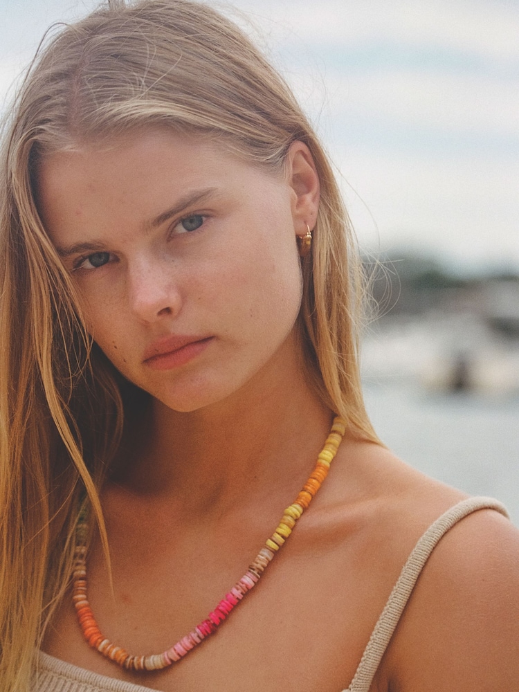 Anni Lu Orange Petit Swell Gold Tone Hoops - Image 2 of 2
