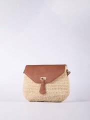 Lakeland Leather Brown Nola Straw Cross Body Bag - Image 2 of 6