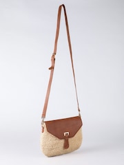 Lakeland Leather Brown Nola Straw Cross Body Bag - Image 3 of 6