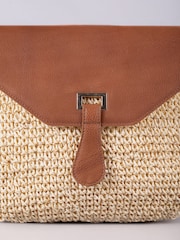 Lakeland Leather Brown Nola Straw Cross Body Bag - Image 4 of 6