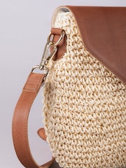 Lakeland Leather Brown Nola Straw Cross Body Bag - Image 5 of 6