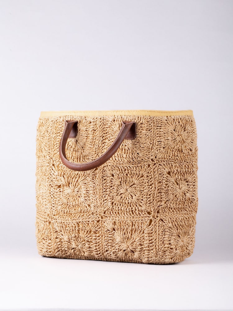 Lakeland Leather Cream Nina Straw Bucket Bag - Image 1 of 6