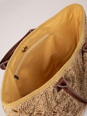 Lakeland Leather Cream Nina Straw Bucket Bag - Image 4 of 6