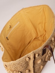 Lakeland Leather Cream Nisha Raffia Tote Bag - Image 5 of 6