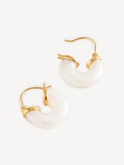 Anni Lu White Petit Swell Gold Tone Hoops - Image 2 of 2