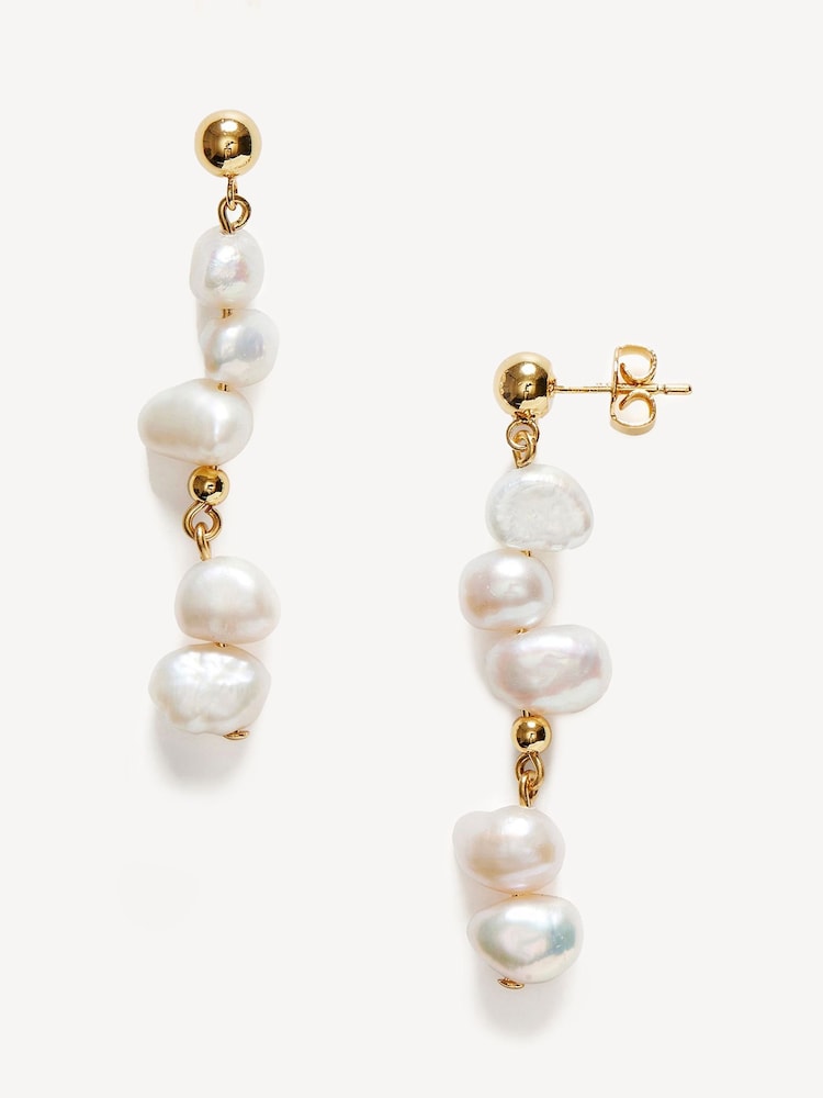 Anni Lu Gold Tone Plated Pearly Drop Earrings - Image 1 of 2