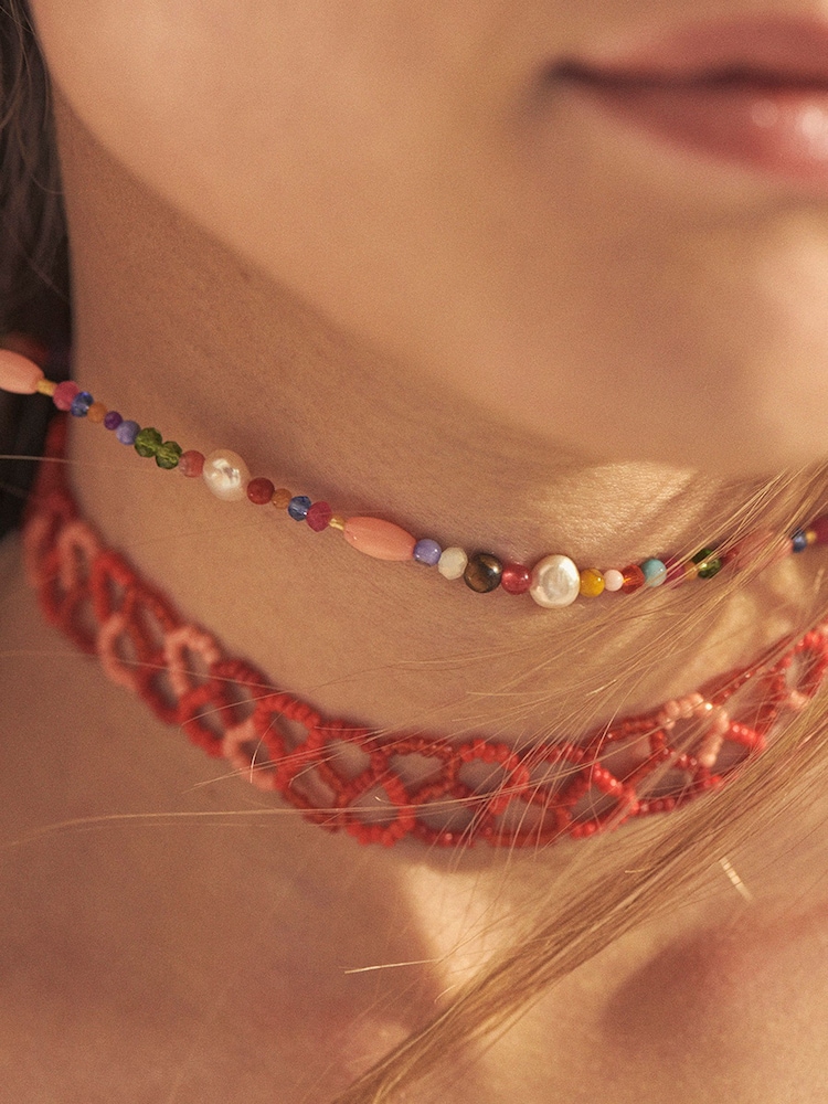 Anni Lu Pink Glamstone Necklace - Image 2 of 2