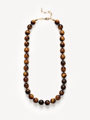 Anni Lu Brown Eye Of The Tiger Ball Necklace - Image 1 of 4
