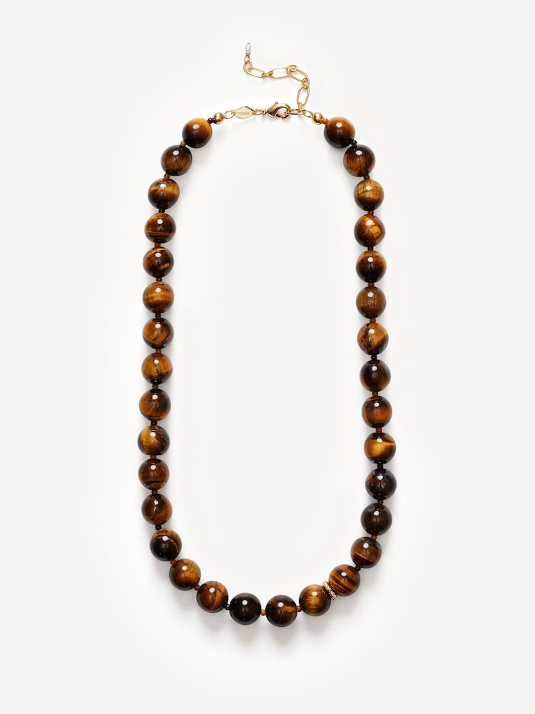 Anni Lu Brown Eye Of The Tiger Ball Necklace - Image 1 of 4
