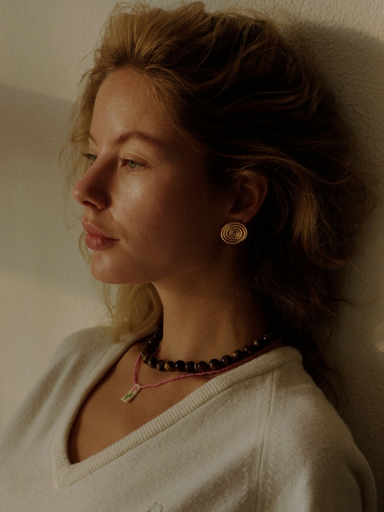 Anni Lu Brown Eye Of The Tiger Ball Necklace - Image 2 of 4