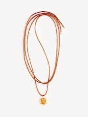 Anni Lu Brown Heart on a String Necklace - Image 1 of 3