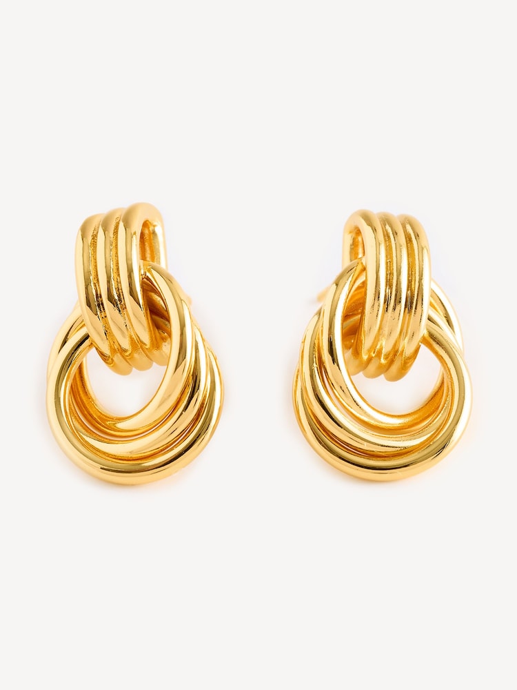 Anni Lu Gold Tone Triplet Earrings - Image 1 of 3