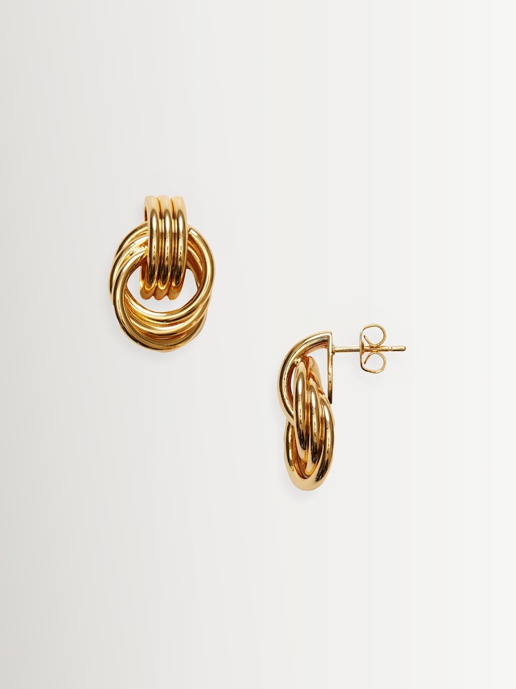 Anni Lu Gold Tone Triplet Earrings - Image 1 of 3 Anni Lu Gold Tone Triplet Earrings - Image 1 of 3