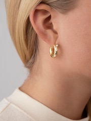 Anni Lu Gold Tone Gem In A Hoop Earrings - Image 2 of 4