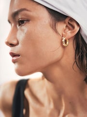 Anni Lu Gold Tone Gem In A Hoop Earrings - Image 4 of 4