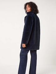 Roman Blue Faux Fur Longline Coat - Image 2 of 5