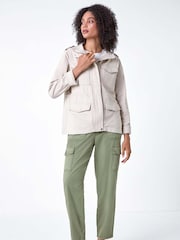 Roman Natural Funnel Neck 100% Cotton Jacket - Image 3 of 5