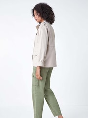 Roman Natural Funnel Neck 100% Cotton Jacket - Image 4 of 5
