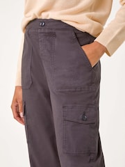 Roman Brown Casual Cargo Stretch Trousers - Image 6 of 6