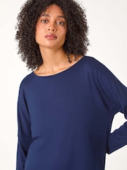 Roman Blue Batwing Long Sleeve Stretch Jumper - Image 4 of 5