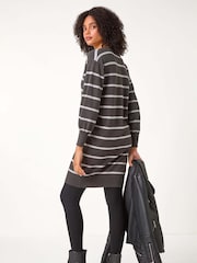 Roman Stripe Print Knitted Jumper Dress - Imagem 2 de 5