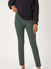 Roman Green Stretch Jean Trousers - Image 1 of 6