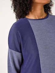 Roman Blue Colour Block Stretch Jumper Dress - Image 6 of 6
