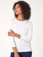 Blusa Roman com Botões Diamante e JumperRecortada - Imagem 1 de 5