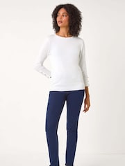 Blusa Roman com Botões Diamante e JumperRecortada - Imagem 3 de 5