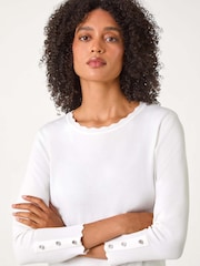 Blusa Roman com Botões Diamante e JumperRecortada - Imagem 4 de 5