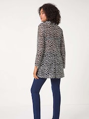 Roman – Stretch-Top mit abstraktem Print und Wasserfallausschnitt - Bild 3 von 6