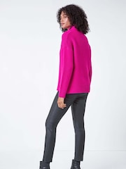 Roman Pink Textured Cowl Neck Jumper - Image 2 of 5