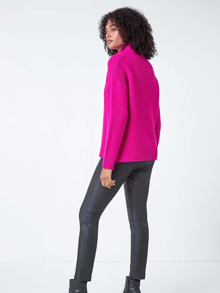 Roman Pink Textured Cowl Neck Jumper - Image 2 of 5