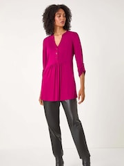 Roman Pink Button Detail Tunic Top - Image 4 of 6