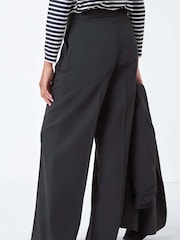 Roman Black Tailored Relaxed Stretch Trousers - Image 2 of 5