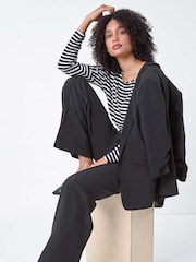 Roman Black Tailored Relaxed Stretch Trousers - Image 4 of 5