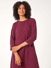 Roman Red Smileyworld Textured Wave Print A-Line Dress - Image 1 of 5