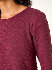 Roman Red Smileyworld Textured Wave Print A-Line Dress - Image 5 of 5