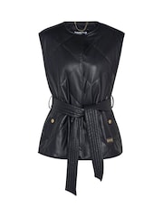 Barbour® International Rosa Faux Leather Quilted Black Gilet - Image 5 of 5