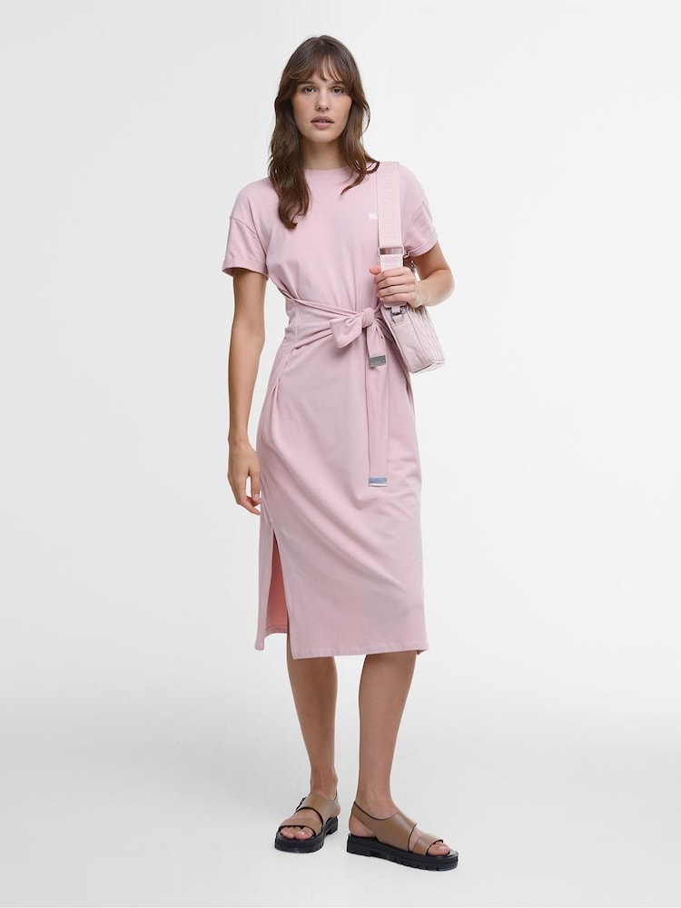 Roze - Barbour® International Whitson halflange jurk van stretchkatoen - Image 1 of 5