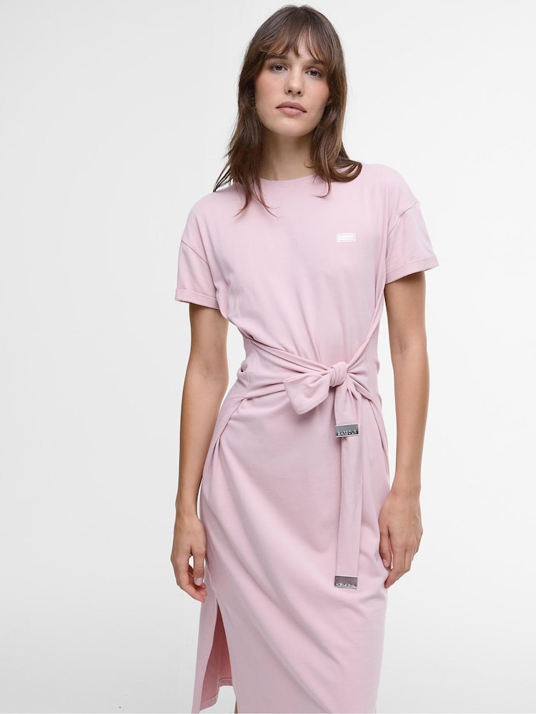 Roze - Barbour® International Whitson halflange jurk van stretchkatoen - Image 3 of 5