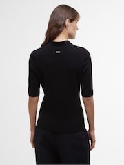 Barbour® International Emerson Knitted Black Polo Shirt - Image 2 of 6
