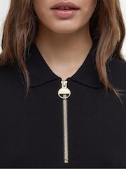 Barbour® International Emerson Knitted Black Polo Shirt - Image 4 of 6