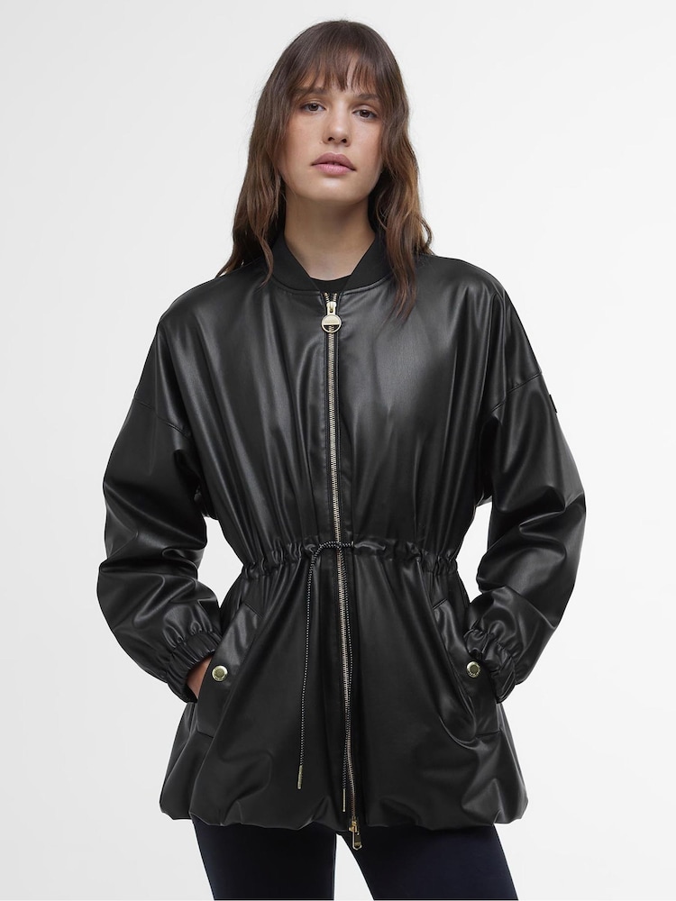 Barbour® International Riley Faux Leather Casual Black Jacket - Image 1 of 5
