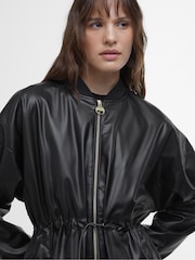 Barbour® International Riley Faux Leather Casual Black Jacket - Image 2 of 5