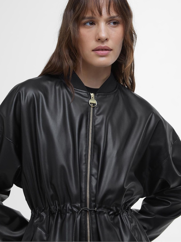 Barbour® International Riley Faux Leather Casual Black Jacket - Image 2 of 5